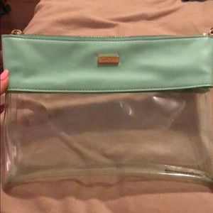 Bando teal clear clutch